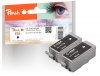 2 cartouches d'encre noire Peach compatibles avec  Canon BCI-15BK*2, 8190A002