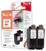 Peach Doppelpack Tintenpatronen color kompatibel zu  Canon BCI-24C*2, 6882A002