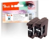 Peach Doppelpack Druckköpfe schwarz kompatibel zu  HP No. 15*2, C6615D*2