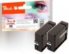 Peach Doppelpack XL-Tintenpatrone schwarz  kompatibel zu  Canon PGI-2500XLBK*2, 9254B001
