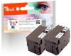 Peach Doppelpack Tintenpatronen schwarz kompatibel zu  Epson T2711*2, No. 27XL bk*2, C13T27114010*2