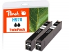 Peach Doppelpack Tintenpatrone schwarz kompatibel zu  HP No. 970 bk*2, CN621A*2